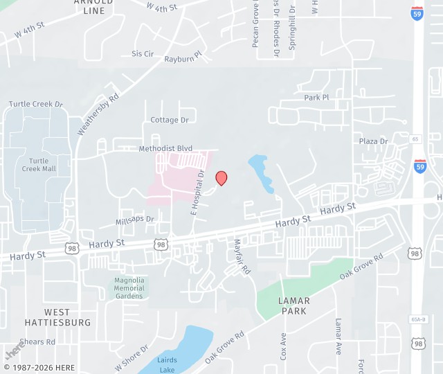 Location Map: 106 Asbury Cir Hattiesburg, Mississippi 39402