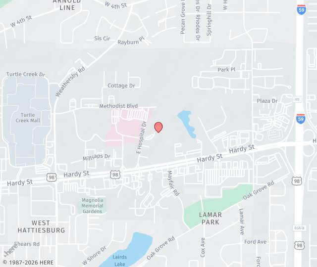 Location Map: 106 Asbury Cir Hattiesburg, Mississippi 39402